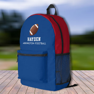 Football Player Personalised Team Colours Name  Printed Backpack