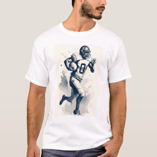 ✪ Football Player Portrait ☛ Abstract Vector NFL T-Shirt