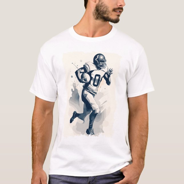 ✪ Football Player Portrait ☛ Abstract Vector NFL T-Shirt (Front)