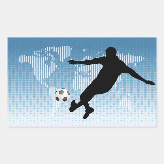 FOOTBALL PLAYER RECTANGULAR STICKER (Front)