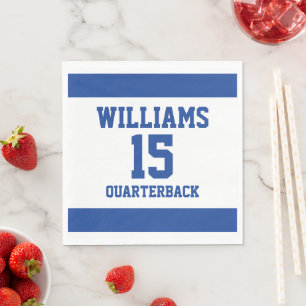 Football Player Royal Blue and White Napkins