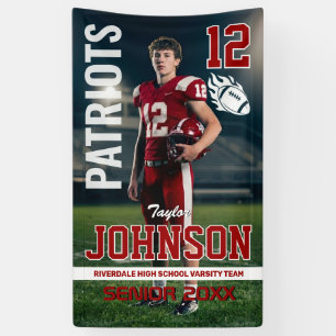 Football Player Senior Night Custom Photo Sports Banner