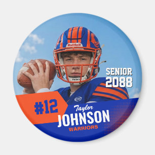 Football Player Senior Night Custom Photo Sports Magnet