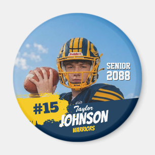 Football Player Senior Night Custom Photo Sports Magnet