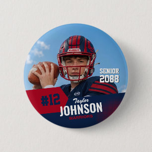 Football Player Senior Night Custom Sports 6 Cm Round Badge