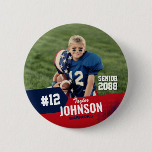 Football Player Senior Night Custom Sports 6 Cm Round Badge
