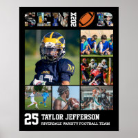 Football Player Senior Night Sports Photo Collage