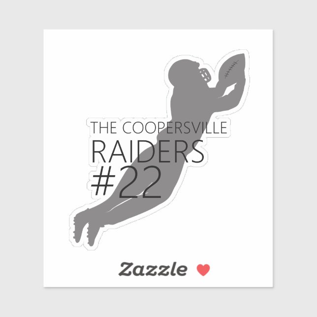 Football Player Silhouette Custom Team (Sheet)