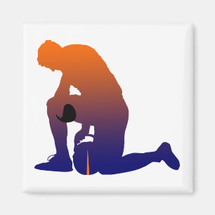 football player silhouette magnet