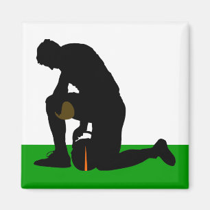 football player silhouette magnet