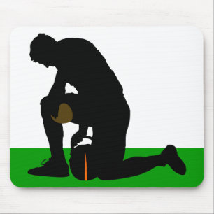 football player silhouette mouse pad