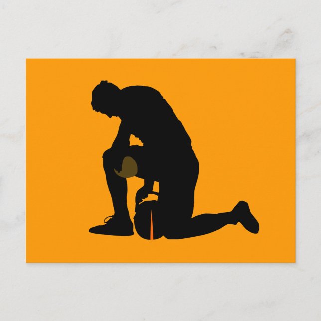 football player silhouette postcard (Front)