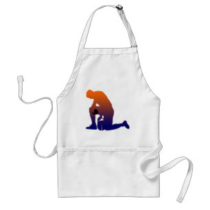football player silhouette standard apron