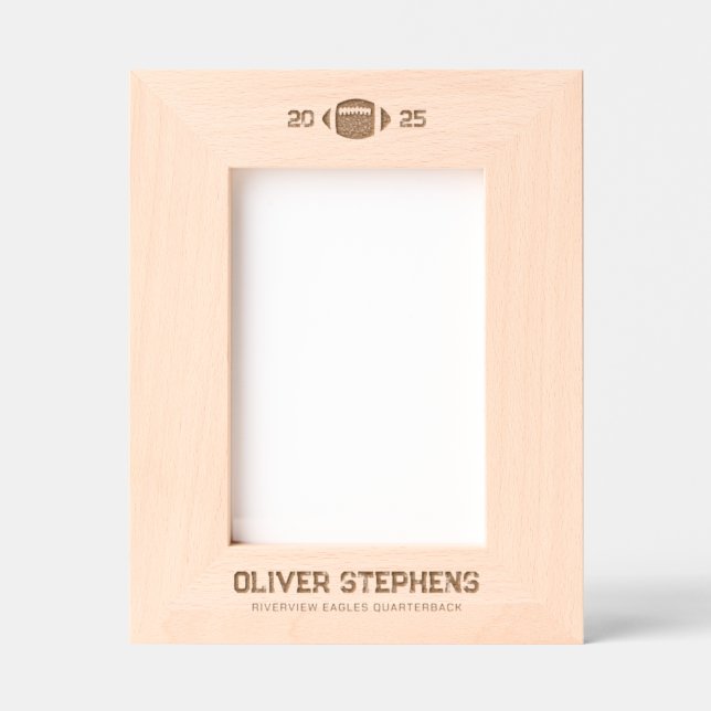 Football player sporty personalised etched frames (Front)
