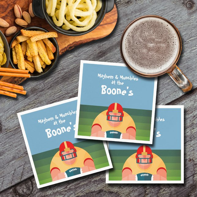 Football Player Super Fan Game Day Napkin (Football Player Super Fan Game Day Napkins)