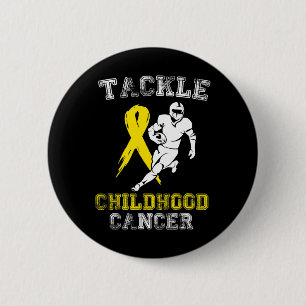 Football Player Tackle Childhood Cancer Awareness  6 Cm Round Badge
