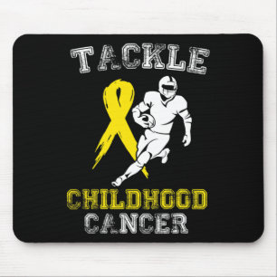 Football Player Tackle Childhood Cancer Awareness Mouse Pad