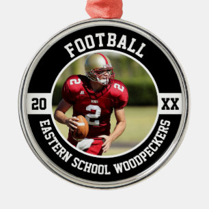 Football Player Team High School Senior Night Team Metal Ornament
