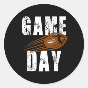 Football Player Vintage Tee Classic Round Sticker