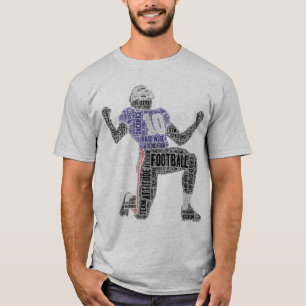 Football Player Word Art Dedication Inspiration T-Shirt