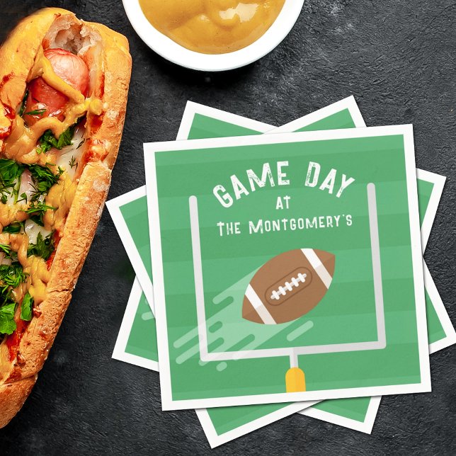 Football Point After Uprights Napkin (Football point after uprights cocktail napkins)