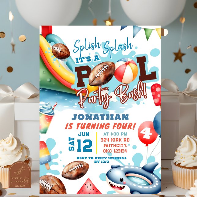 Football Pool Party Birthday Invitation (Creator Uploaded)
