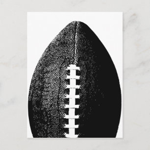 Football Pop Art - Black Modern Minimal Sports Postcard