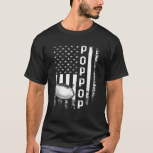 Football Poppop American Flag Vintage Christmas Xm T-Shirt