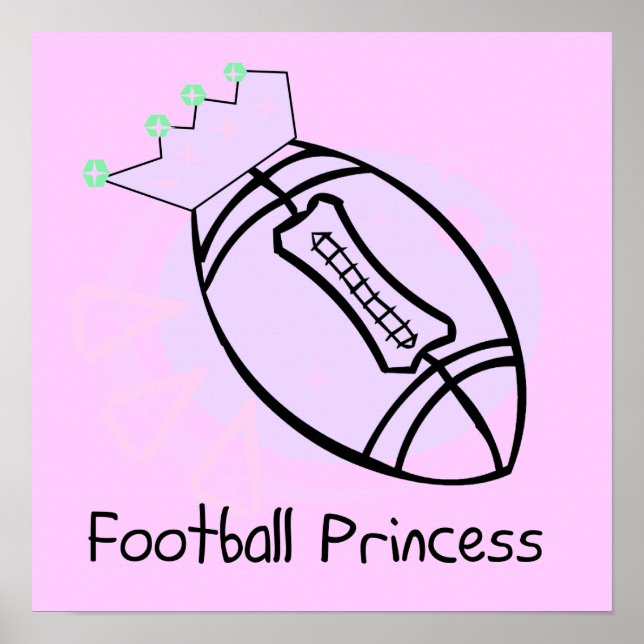 Football Princess T-shirts and Gifts Poster (Front)