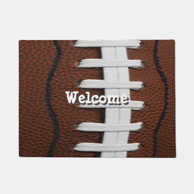 Football Print Pattern Background Doormat (Front)