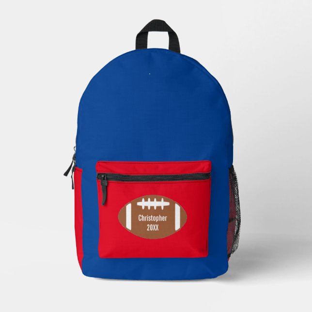 Football Printed Backpack (Front)