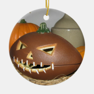 Football Pumpkin Ceramic Tree Decoration