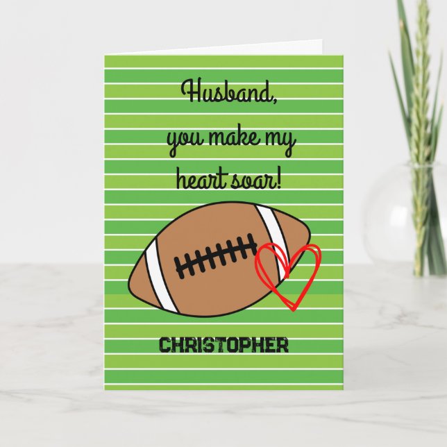 Football Pun Husband Birthday Card (Front)
