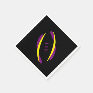 Football Purple/Gold-Yellow/Black Cocktail Napkins