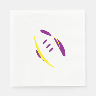Football Purple & Gold-Yellow Luncheon Napkins