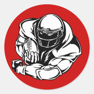 FOOTBALL QUARTERBACK LINEBACKER SPORTS ATHLETIC CLASSIC ROUND STICKER