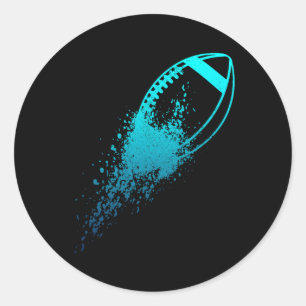 Football Quarterback Lineman Vintage Football Play Classic Round Sticker