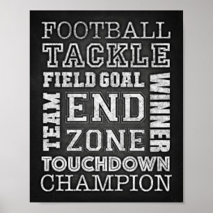FOOTBALL QUOTES Sign Chalk Print