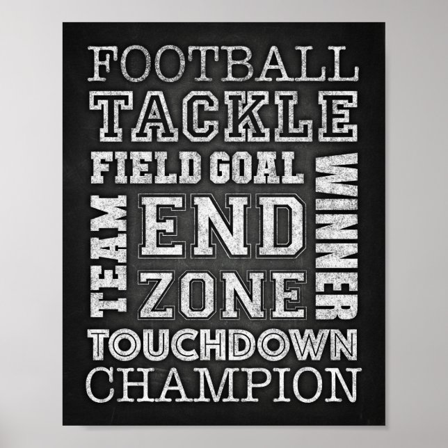 FOOTBALL QUOTES Sign Chalk Print (Front)