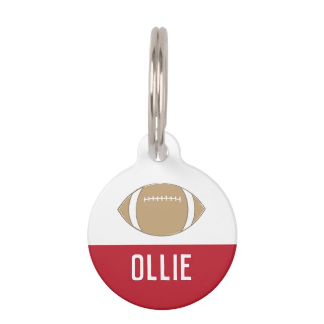 FOOTBALL (RED) PET TAG (Front)