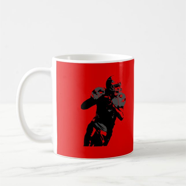 Football Red Pop Art Coffee Mug (Left)