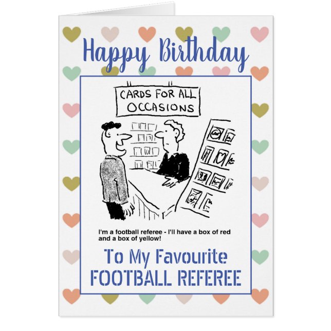 Football Referee in a Greetings Card Shop (Front)