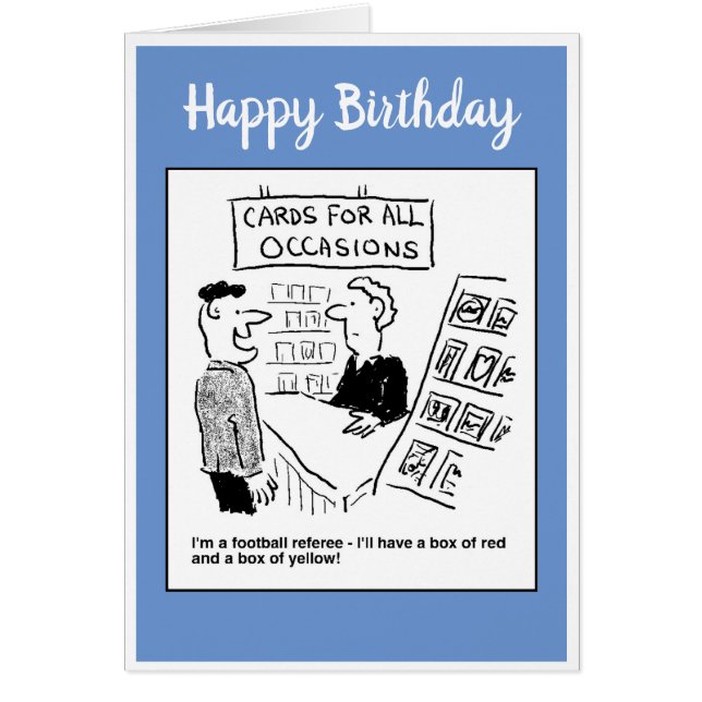 Football Referee wants to buy red and yellow cards (Front)