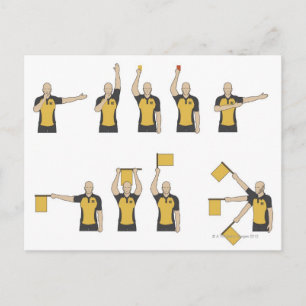 Football referees' signals postcard
