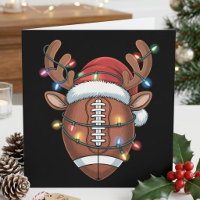Football Reindeer Santa Hat Christmas Design
