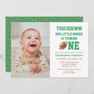 Football Rookie 1st Birthday Invitation