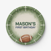 Football Rookie 1st Party Birthday Paper