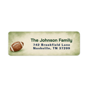 Football Rookie 1st Party Birthday Return Adress Address Label
