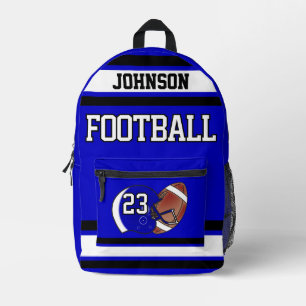 Football Royal Blue - Editable  Printed Backpack