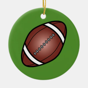 Football Rugby Ball Ceramic Tree Decoration